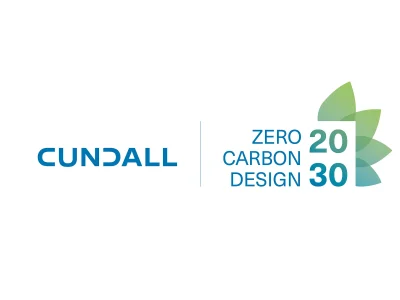 Graphic reading: Cundall, Zero Carbon Design 2030