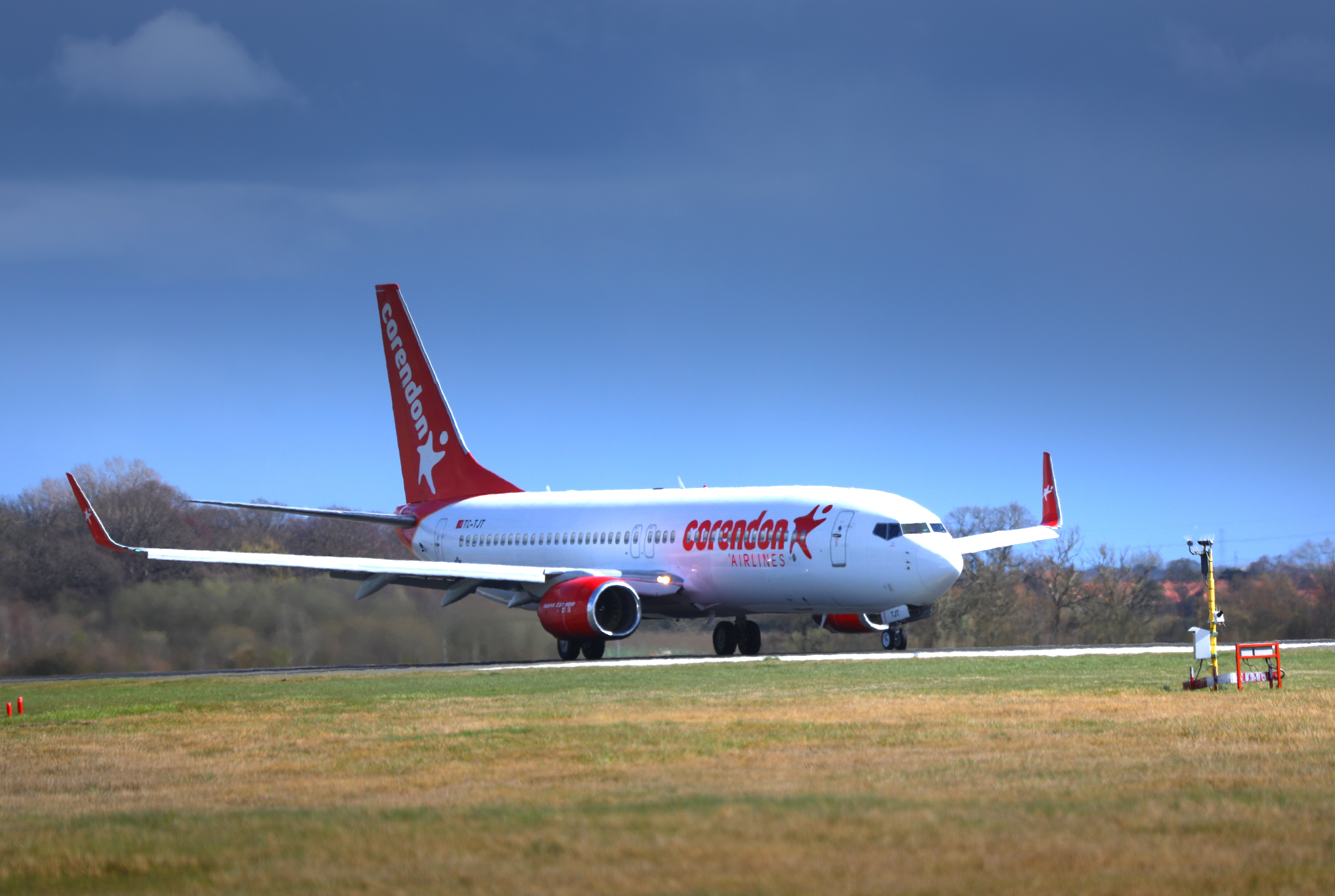 Corendon Airlines plane on the runway