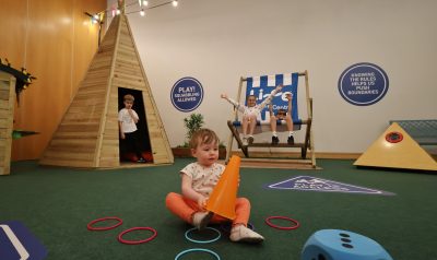 Children playing in indoor play area