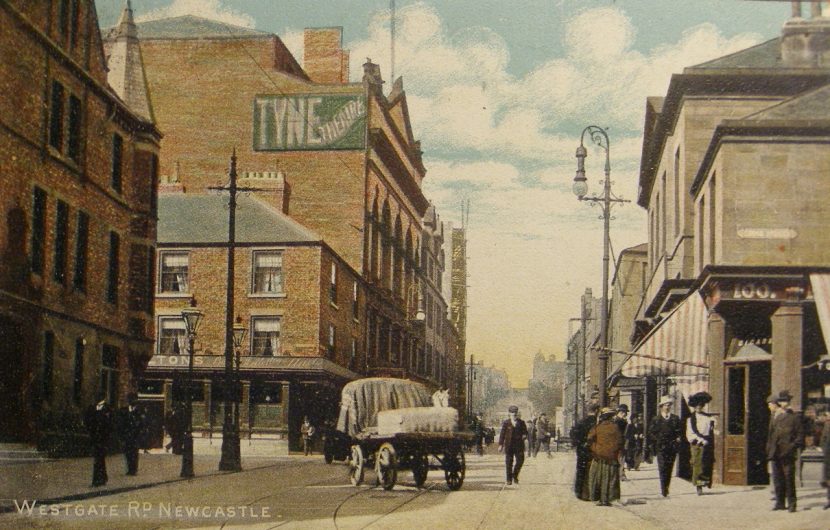 Artists impression of Tyne Theatre & Opera House street in 1906