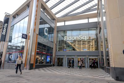 Exterior shot of the Eldon Square shopping centre entrance.